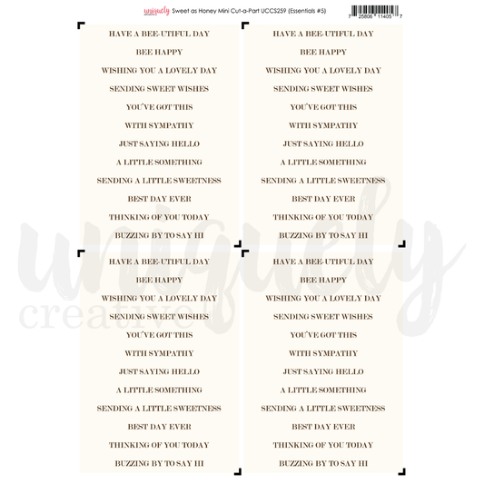 Uniquely Creative - Sweet As Honey Collection - Cut-A-Part Mini