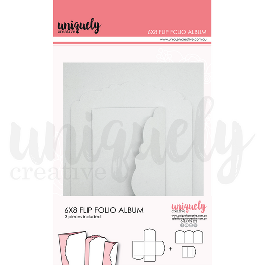 Uniquely Creative - 6"x8" Flip Folio Album - Expended - White