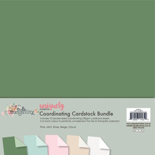 Uniquely Creative - Tea And Tranquility Collection - 12 x 12 Coordinating Cardstock Bundle