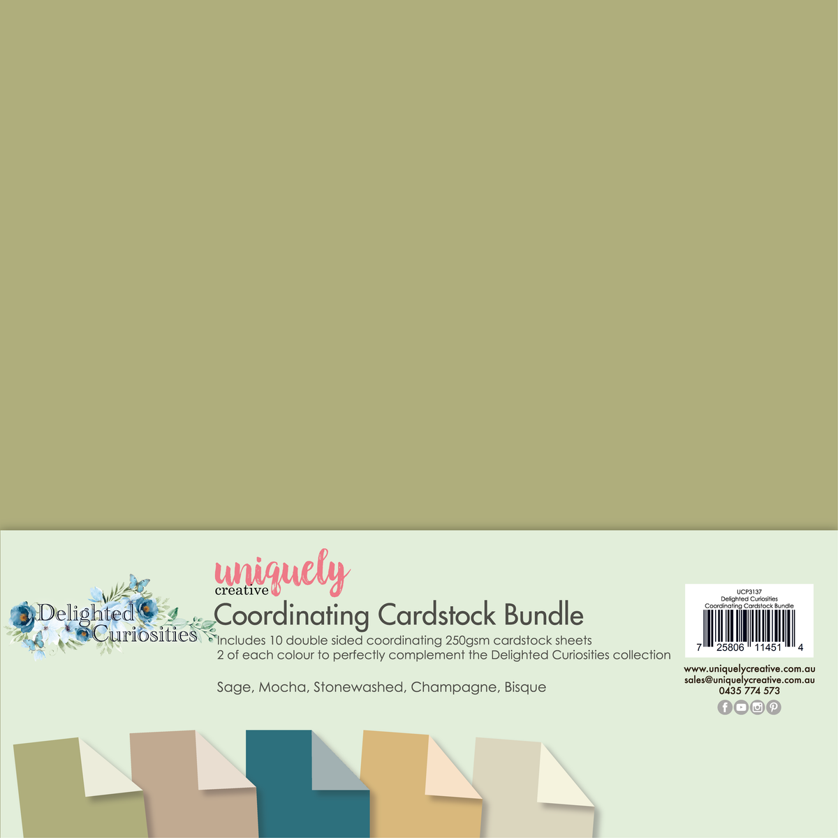 Uniquely Creative - Delighted Curiosities Collection - 12 x 12 Coordinating Cardstock Bundle