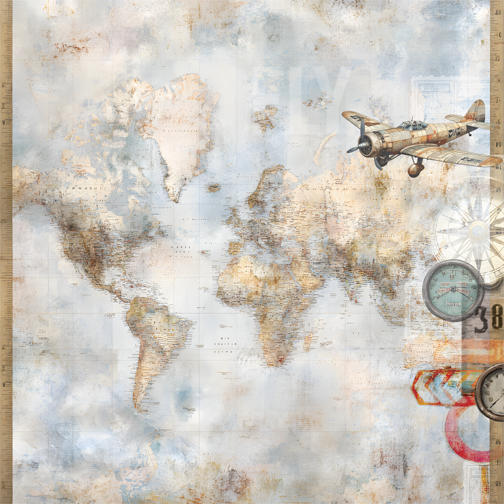 Uniquely Creative - Wings And Wheels Collection - 12x12  Double Sided Paper - Across The Sea