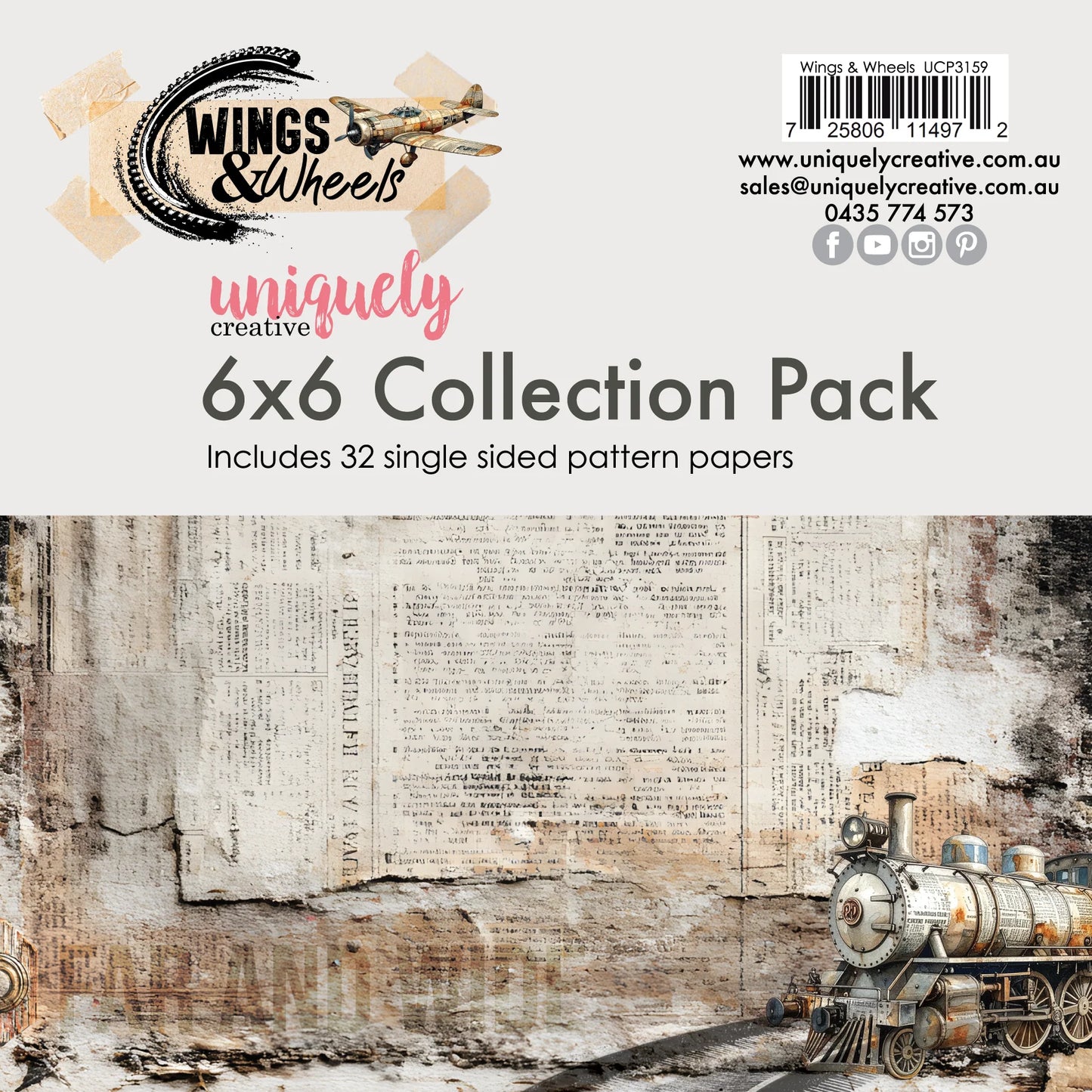 Uniquely Creative - Wings And Wheels Collection - 6x6 Collection Pack