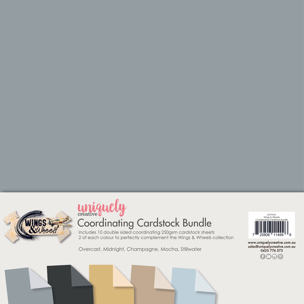 Uniquely Creative - Wings And Wheels Collection - 12x12  Coordinating Cardstock Bundle