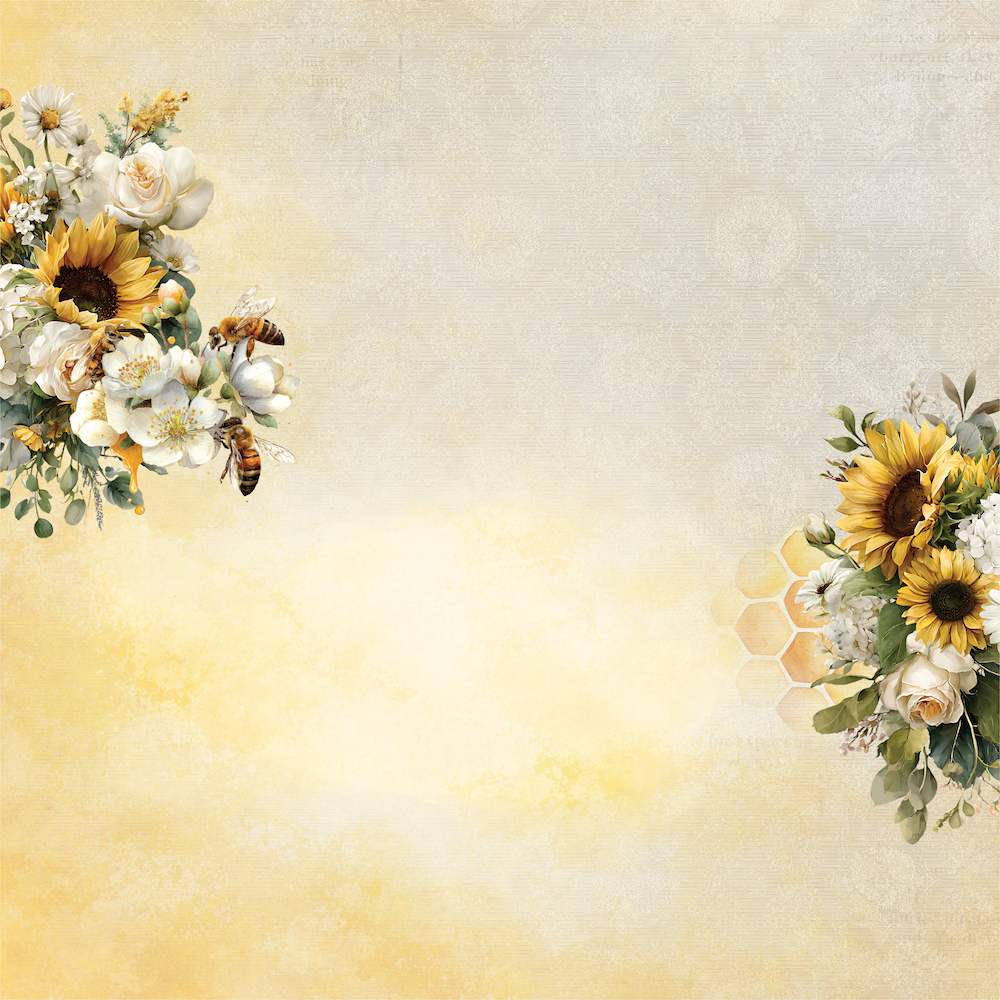 Uniquely Creative - Sweet As Honey Collection - 12 x 12 Double Sided Paper - Sunday Garden Paper
