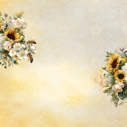 Uniquely Creative - Sweet As Honey Collection - 12 x 12 Double Sided Paper - Sunday Garden Paper
