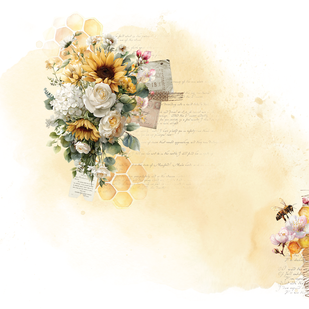Uniquely Creative - Sweet As Honey Collection - 12 x 12 Double Sided Paper - Honeycomb