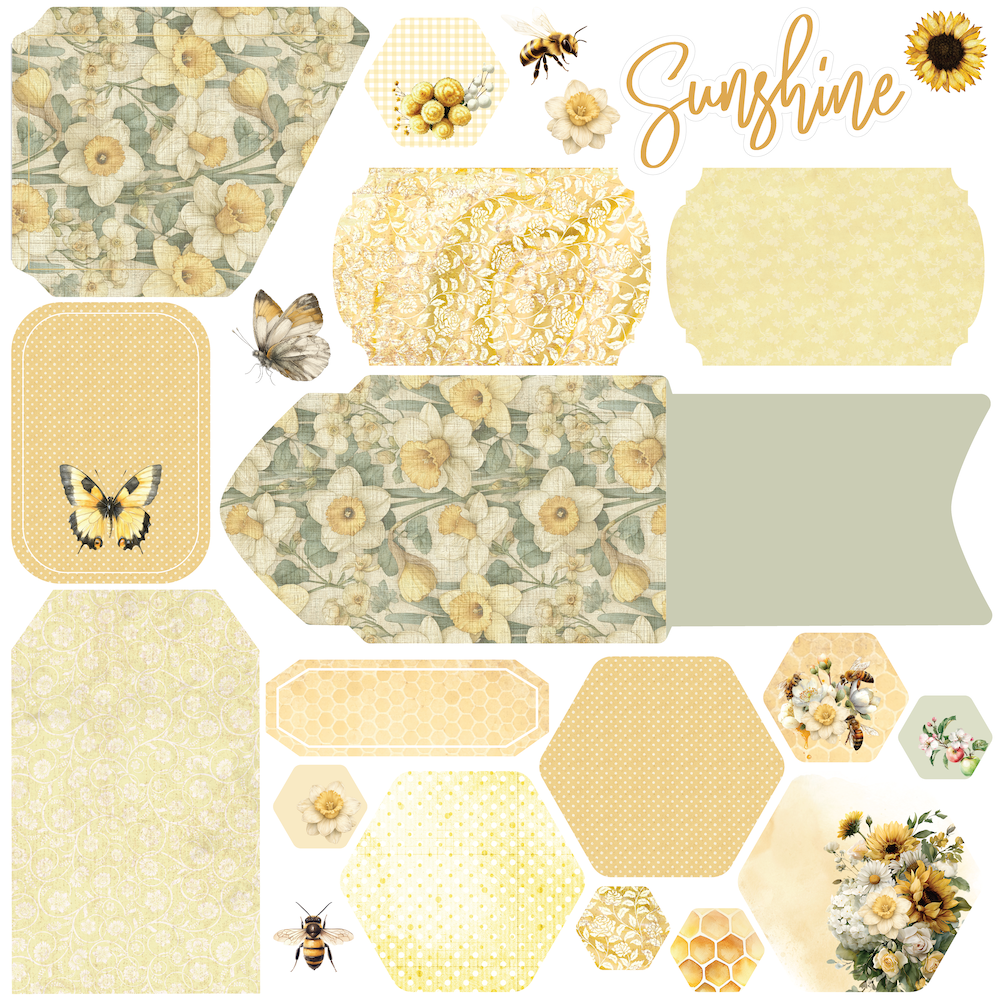Uniquely Creative - Sweet As Honey Collection - 12 x 12 Double Sided Paper - Picked Flowers