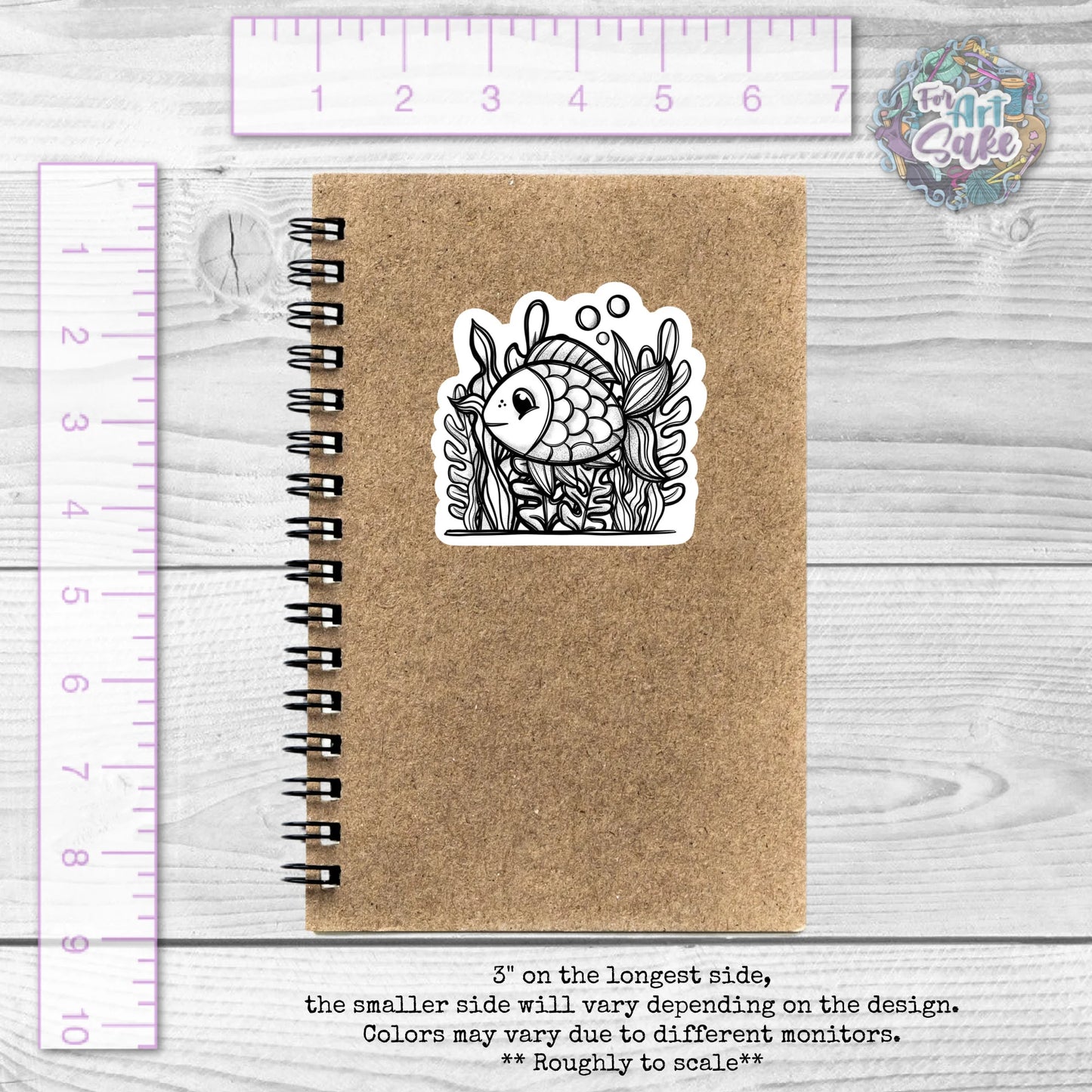 For Art Sake Stickers -  3" Sticker -CYO - Fish