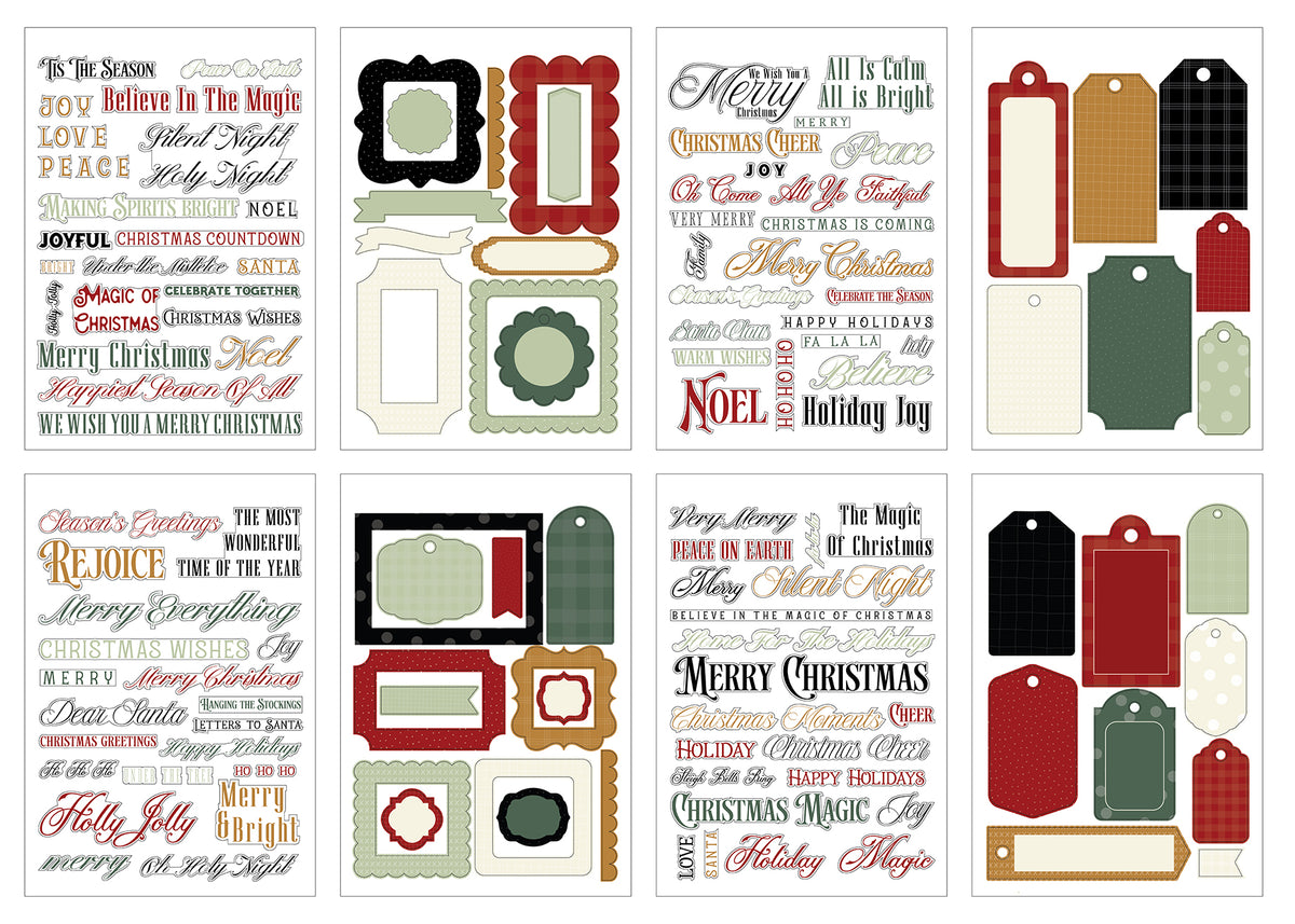 Echo Park - Essentials Collection - Sticker Book - Vintage Christmas Phrases