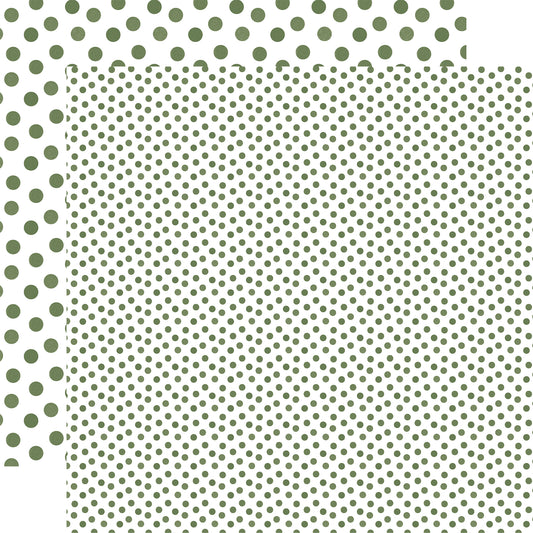 Echo Park - Watercolor Polka Dot Christmas Collection - 12 x 12 Double Sided Paper - Olive