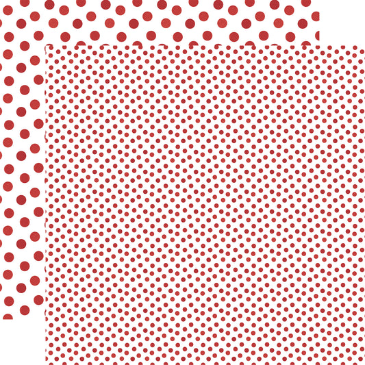 Echo Park - Watercolor Polka Dot Christmas Collection - 12 x 12 Double Sided Paper - Dusty Red