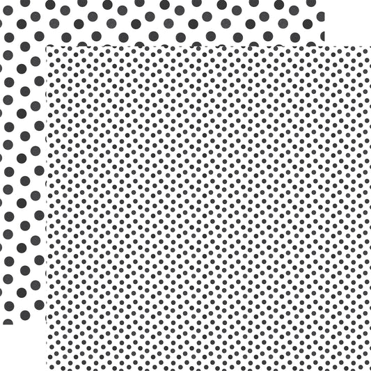 Echo Park - Watercolor Polka Dot Christmas Collection - 12 x 12 Double Sided Paper - Black