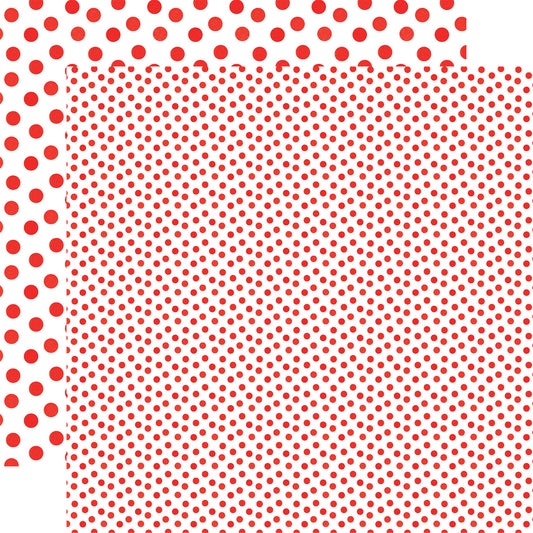Echo Park - Watercolor Polka Dot Christmas Collection - 12 x 12 Double Sided Paper - Cherry Red