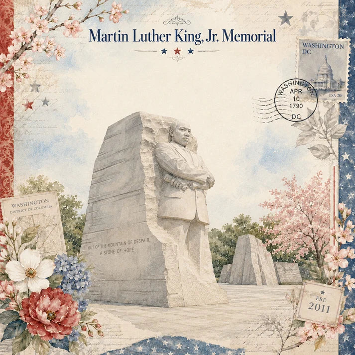 SSC Designs  - Washington D.C. Collection - 12 x 12 Double Sided Scrapbook Paper - Martin Luther King, Jr. Memorial