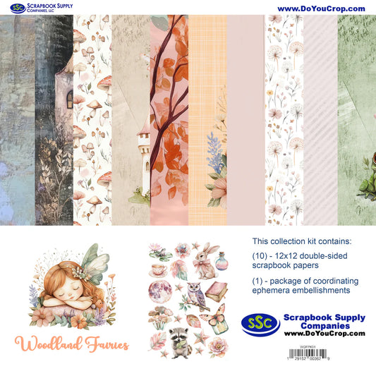 SSC Designs  Woodland Fairies 12 x 12 Scrapbook Paper & Embellishment Kit