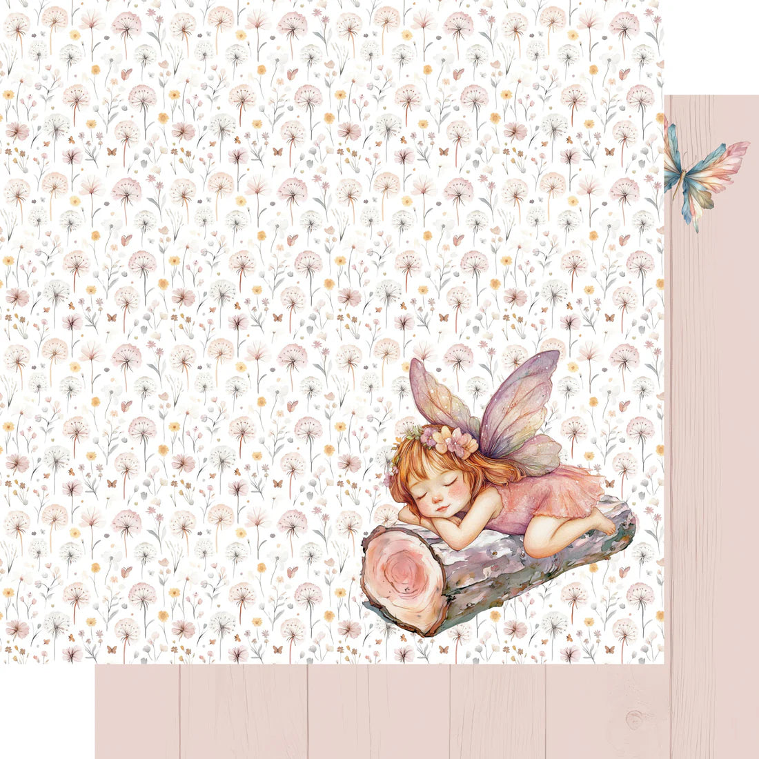 SSC Designs - Woodland Fairies Collection - Butterfly Dreams 12 x 12 Double-Sided Scrapbook Paper