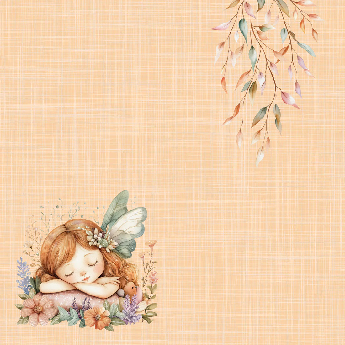 SSC Designs - Woodland Fairies Collection - Little Dreamer 12 x 12 Double-Sided Scrapbook Paper