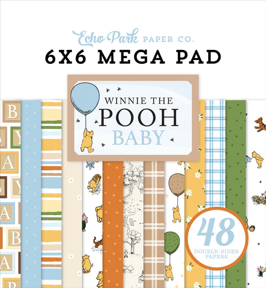 Echo Park - Winnie The Pooh Baby - 6 x 6 Mega Paper Pad