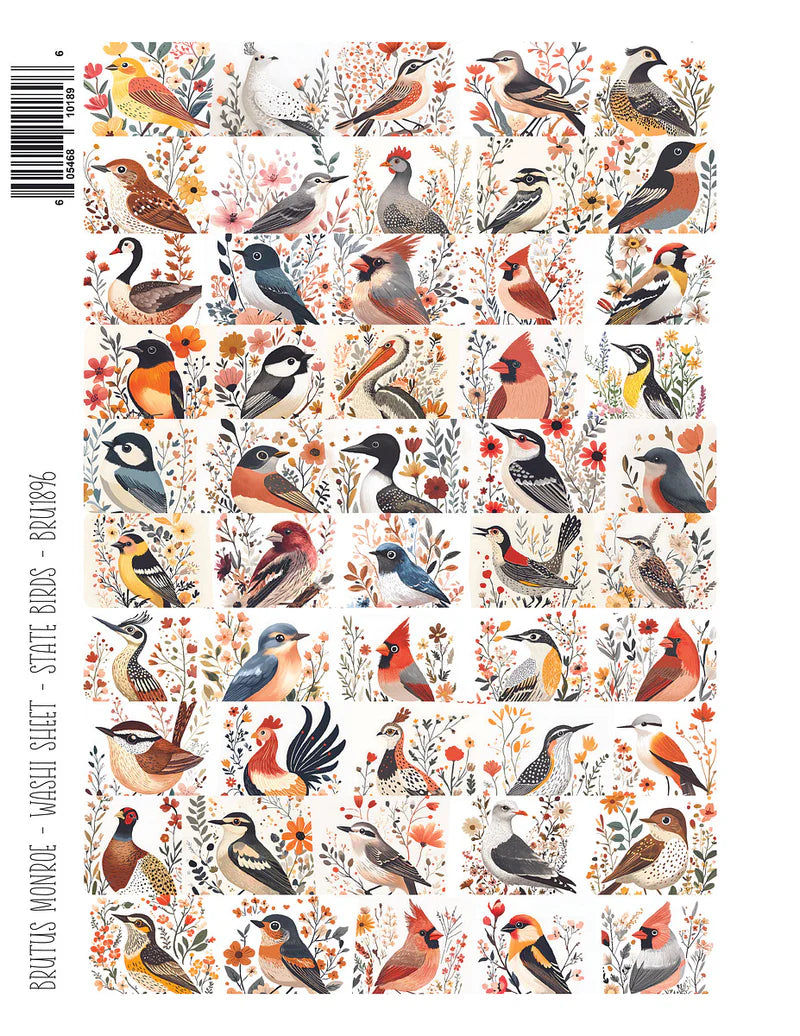 Brutus Monroe - Nested In Friendship Collection - Washi Sheets - State Birds