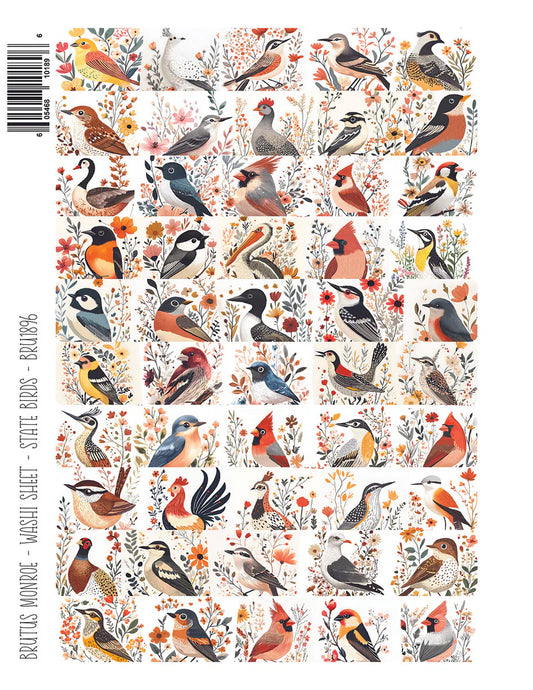 Brutus Monroe - Nested In Friendship Collection - Washi Sheets - State Birds