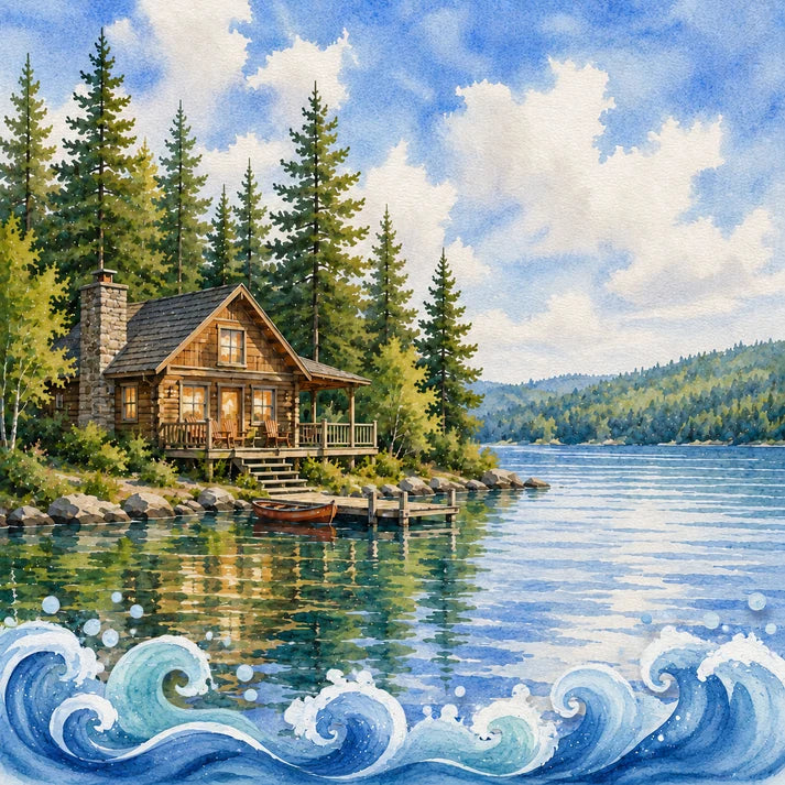 SSC - Water Sports Collection - 12 x 12 Double-Sided Paper - Cabin Sunset