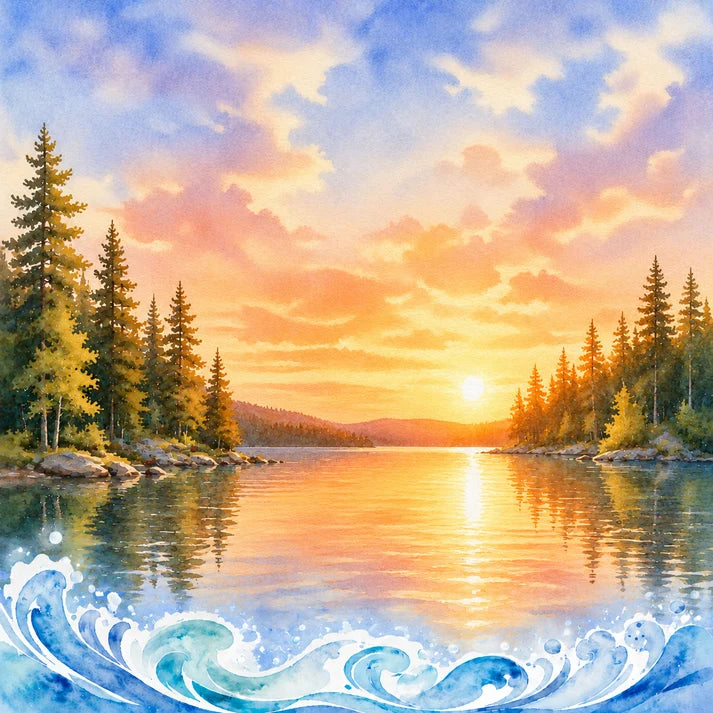 SSC - Water Sports Collection - 12 x 12 Double-Sided Paper - Cabin Sunset