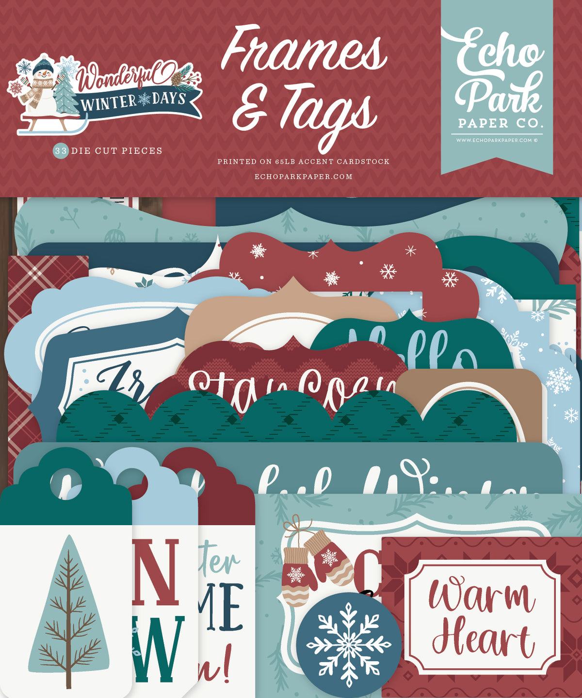 Echo Park - Wonderful Winter Days Collection -  Ephemera - Frames And Tags