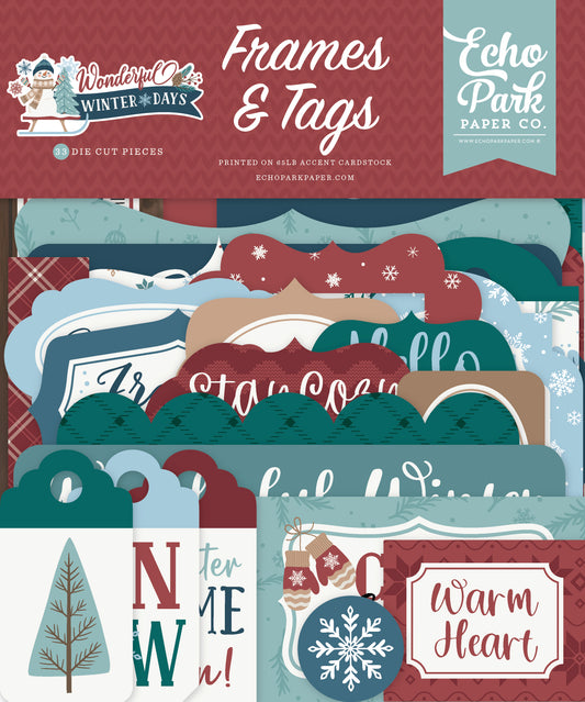 Echo Park - Wonderful Winter Days Collection -  Ephemera - Frames And Tags