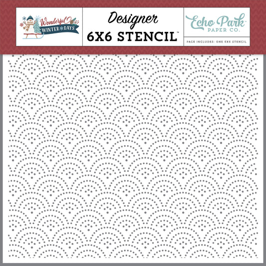 Echo Park - Wonderful Winter Days Collection -  Stencil - Dashing Deco Dots