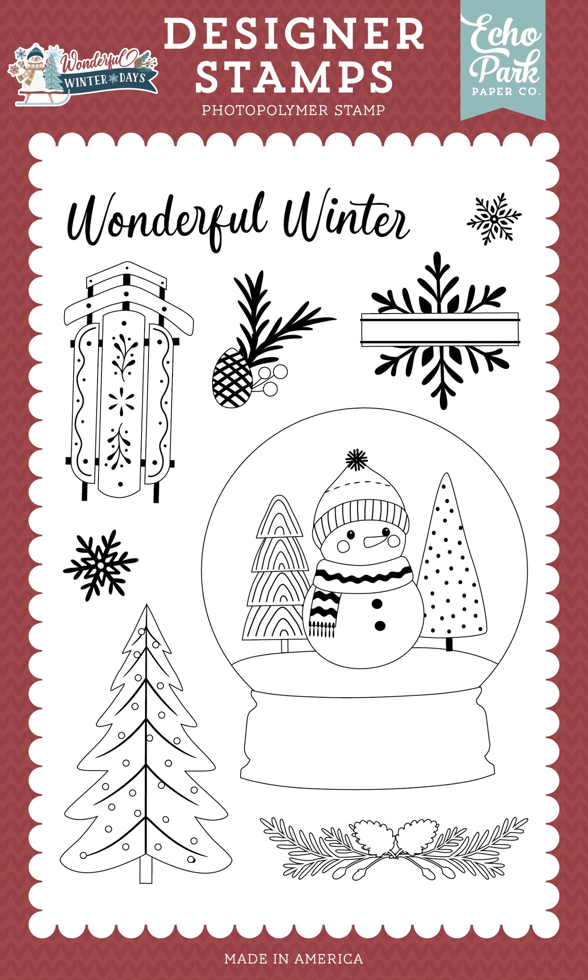 Echo Park - Wonderful Winter Days Collection -  Clear Photopolymer Stamps - Wonderful Winter