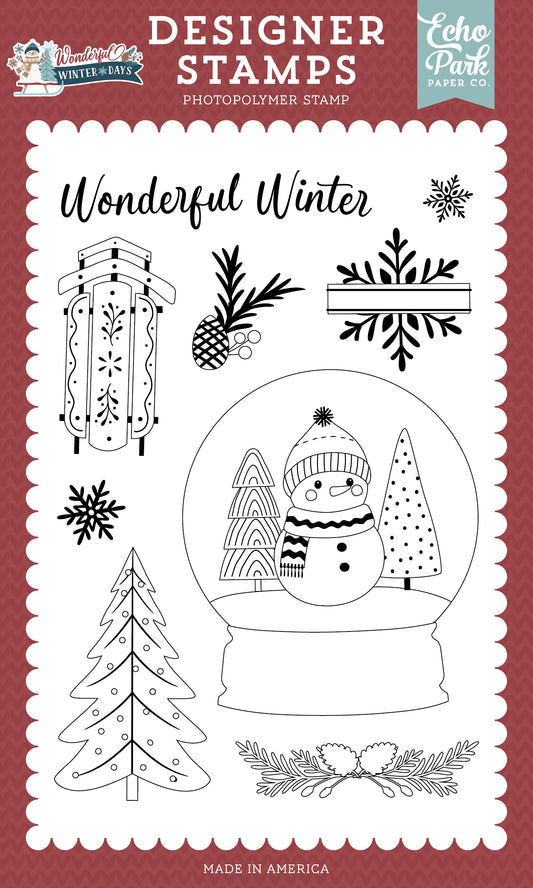 Echo Park - Wonderful Winter Days Collection -  Clear Photopolymer Stamps - Wonderful Winter