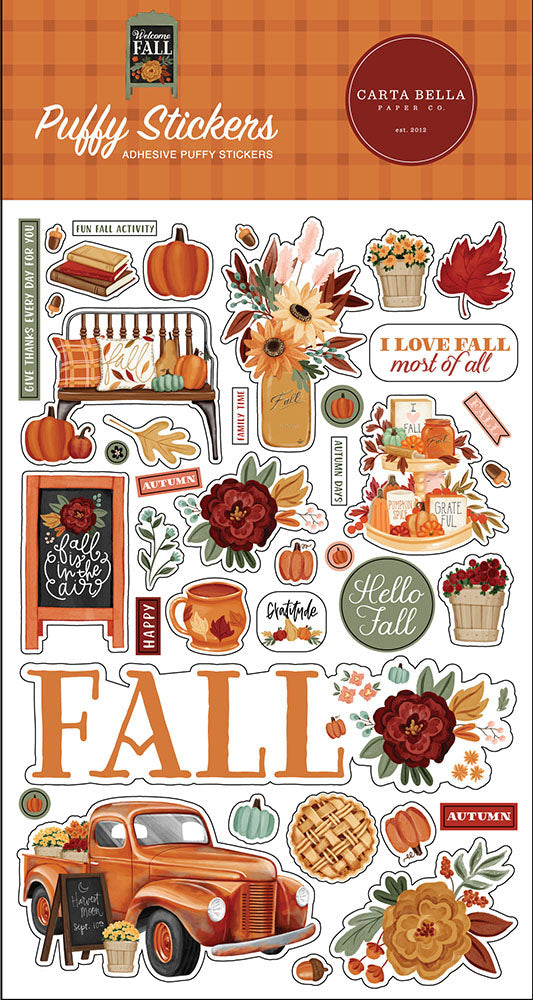 Carta Bella Paper - Welcome Fall Collection - Puffy Stickers