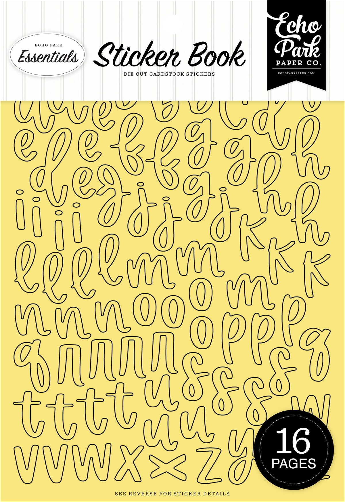Echo Park - Essentials Collection - Sticker Book - Yellow Alpha