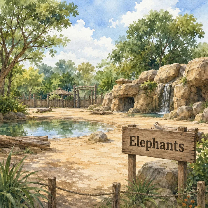 SSC Designs  - Zoo Adventures Collection - 12 x 12 Double Sided Scrapbook Paper - Elephant Adventures