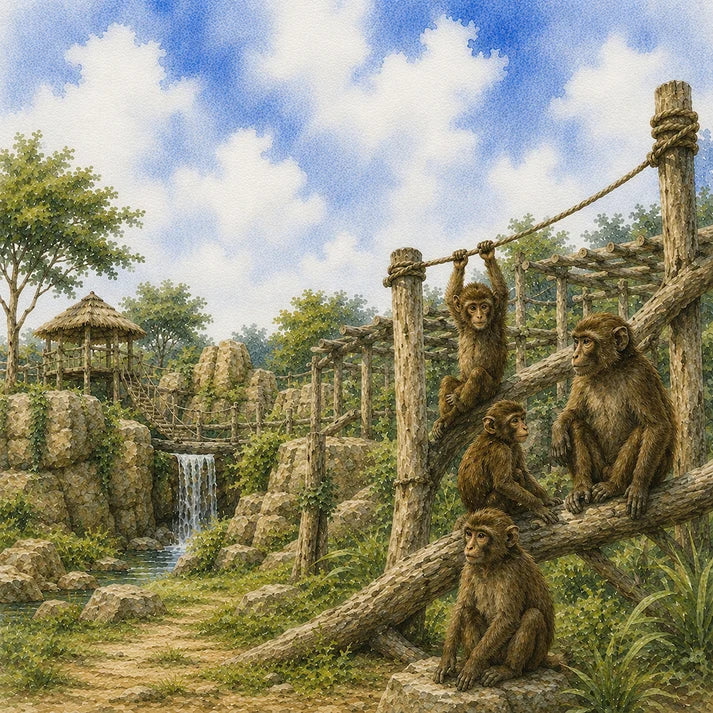 SSC Designs  - Zoo Adventures Collection - 12 x 12 Double Sided Scrapbook Paper - Monkeying Around