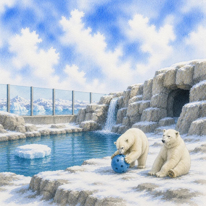 SSC Designs  - Zoo Adventures Collection - 12 x 12 Double Sided Scrapbook Paper - Polar Bear Plunge