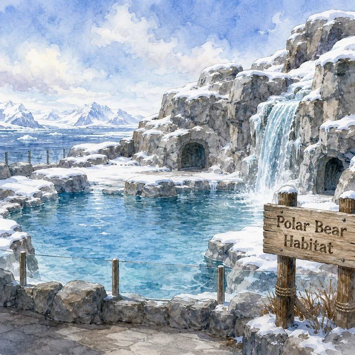 SSC Designs  - Zoo Adventures Collection - 12 x 12 Double Sided Scrapbook Paper - Polar Bear Plunge