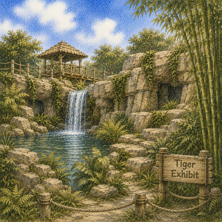 SSC Designs  - Zoo Adventures Collection - 12 x 12 Double Sided Scrapbook Paper - Eye Of The Tiger