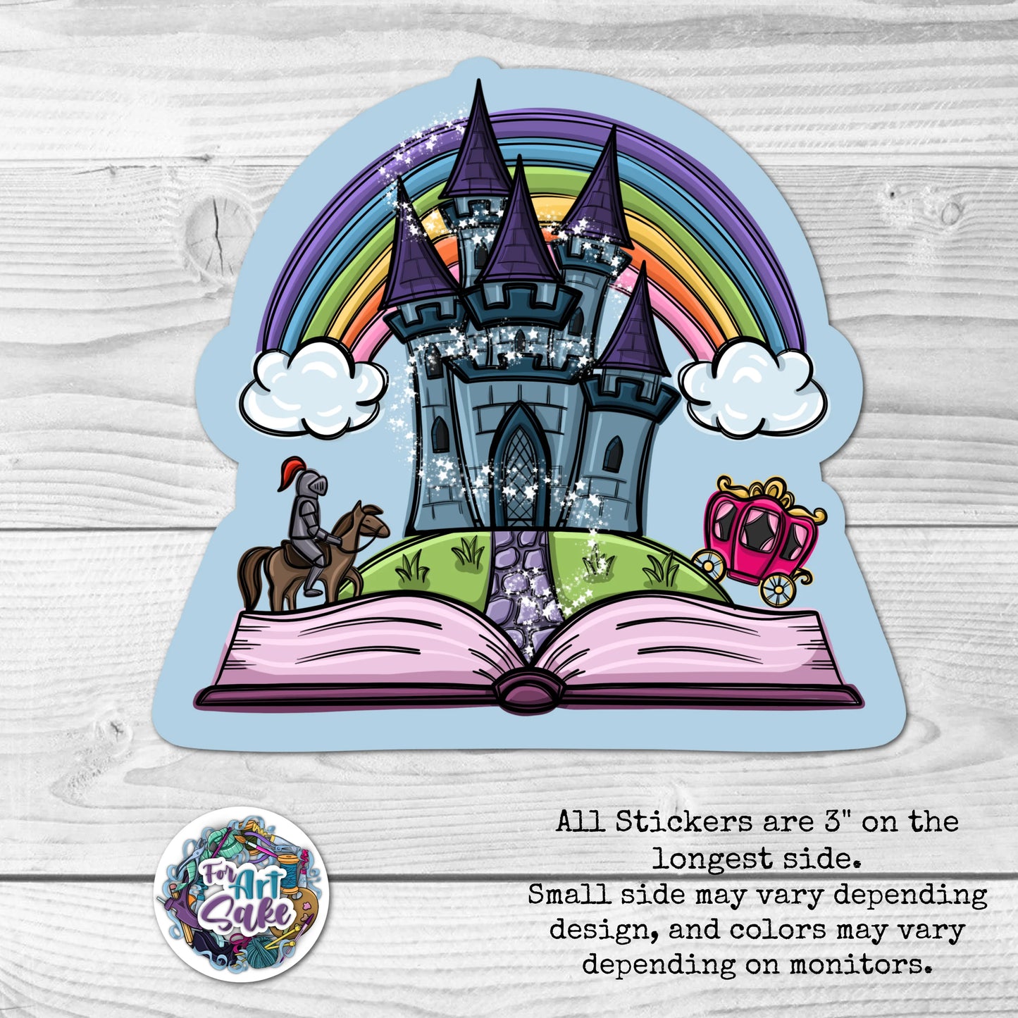 For Art Sake Stickers -  3" Sticker -Fairy Tale