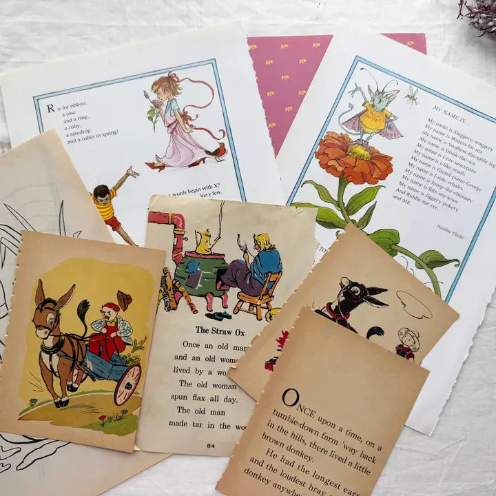 A House Of Books - Vintage Children's Page Pack For Paper Crafting
