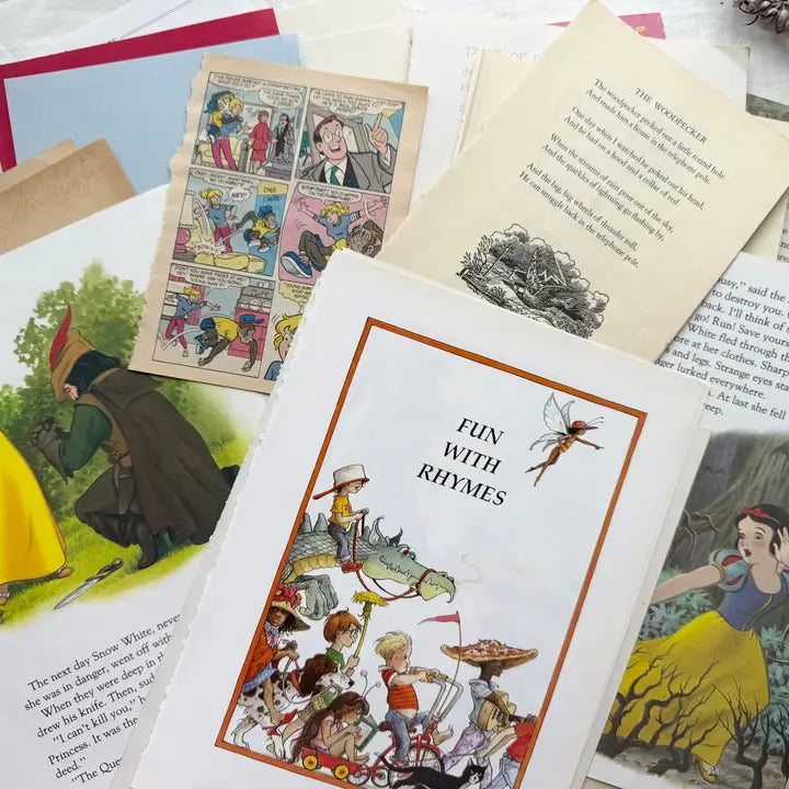 A House Of Books - Vintage Children's Page Pack For Paper Crafting