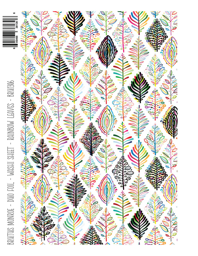 Brutus Monroe - DuoFoil Washi Sheet - Rainbow Leaves