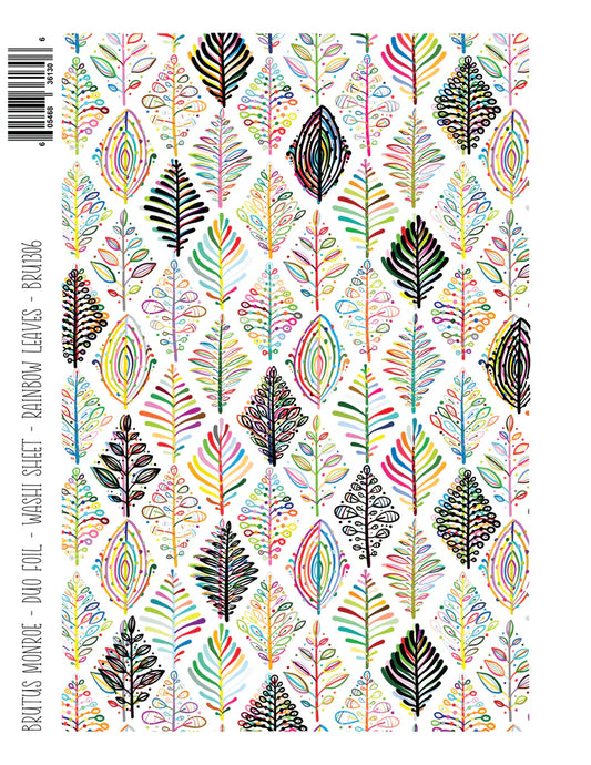 Brutus Monroe - DuoFoil Washi Sheet - Rainbow Leaves