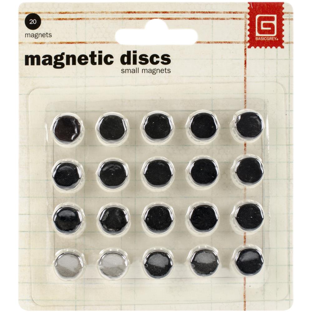 BASIC GREY - MAGNETIC DISCS- SMALL, 20 PK