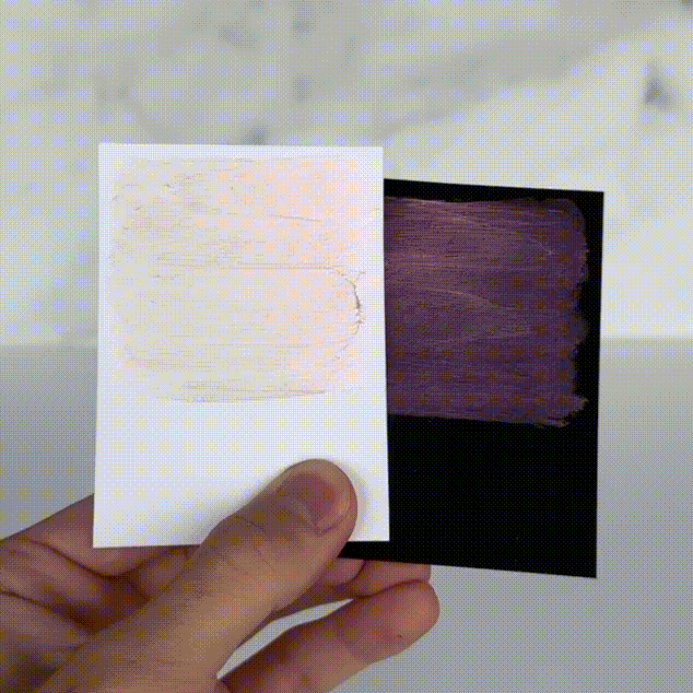 video demonstrating Cross My Heart Solar Paste on black and white cardstock