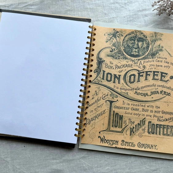 A House Of Books - Vintage Mixed Media Journal- 9x12 Inch Art Journal