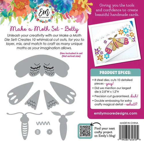 Emily Moore Designs - Make A Moth Collection - Dies - Betty