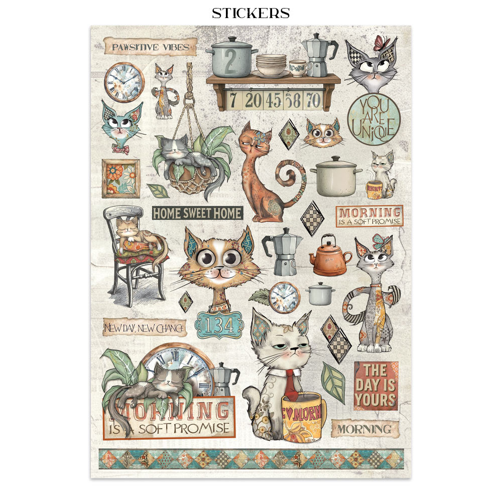 Stamperia - Furry Friends Collection - Junk journal stickers, cut-outs, backgrounds - Furry Friends