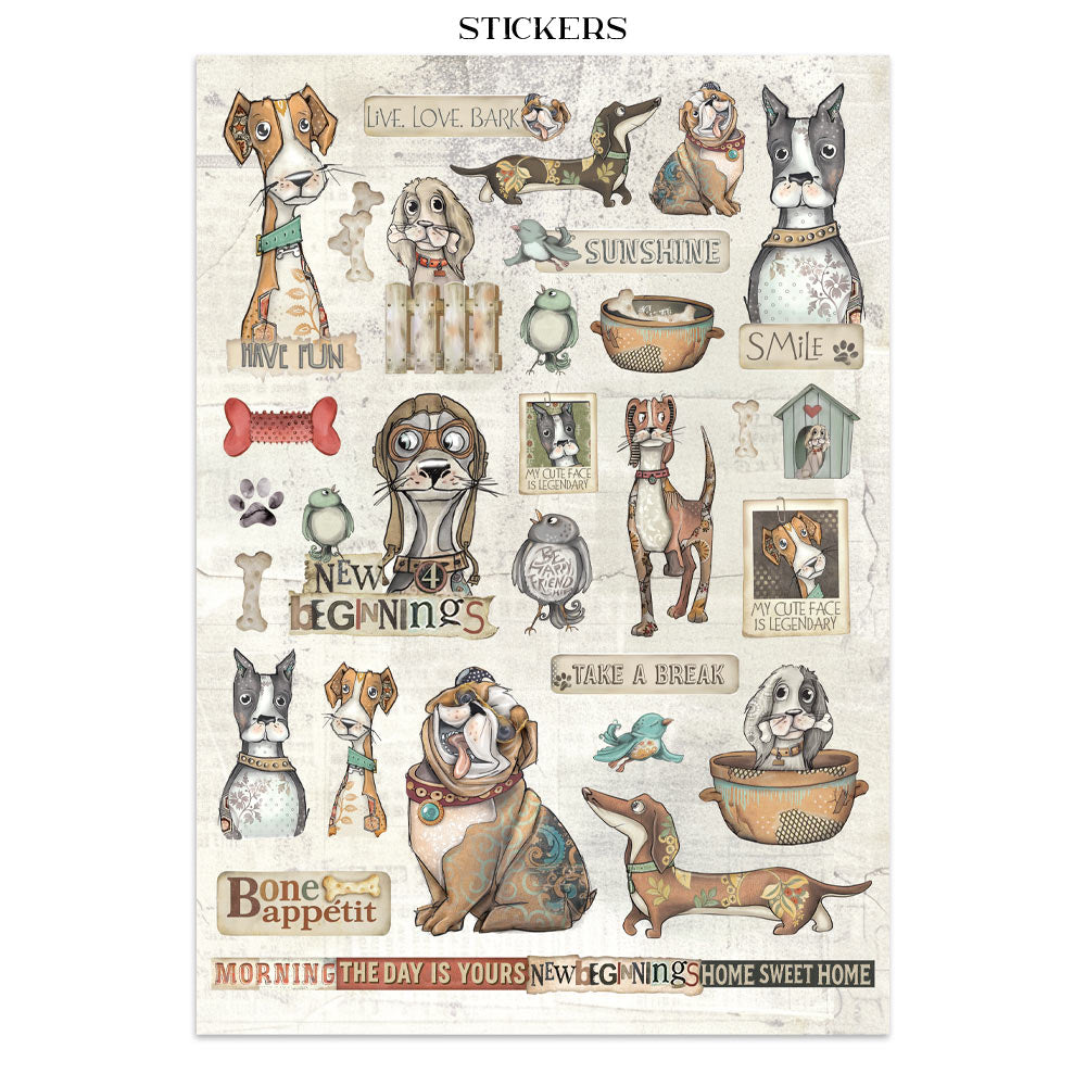 Stamperia - Furry Friends Collection - Junk journal stickers, cut-outs, backgrounds - Furry Friends
