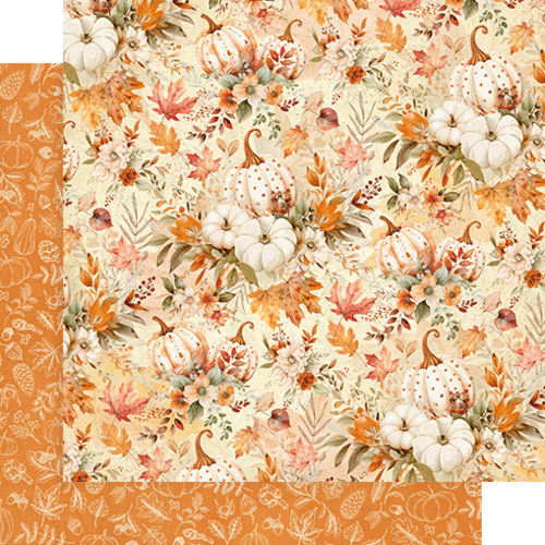 Graphic 45 - Autumn Greetings Collection - 12 x 12 Double-Sided Paper - Pumpkin Patch